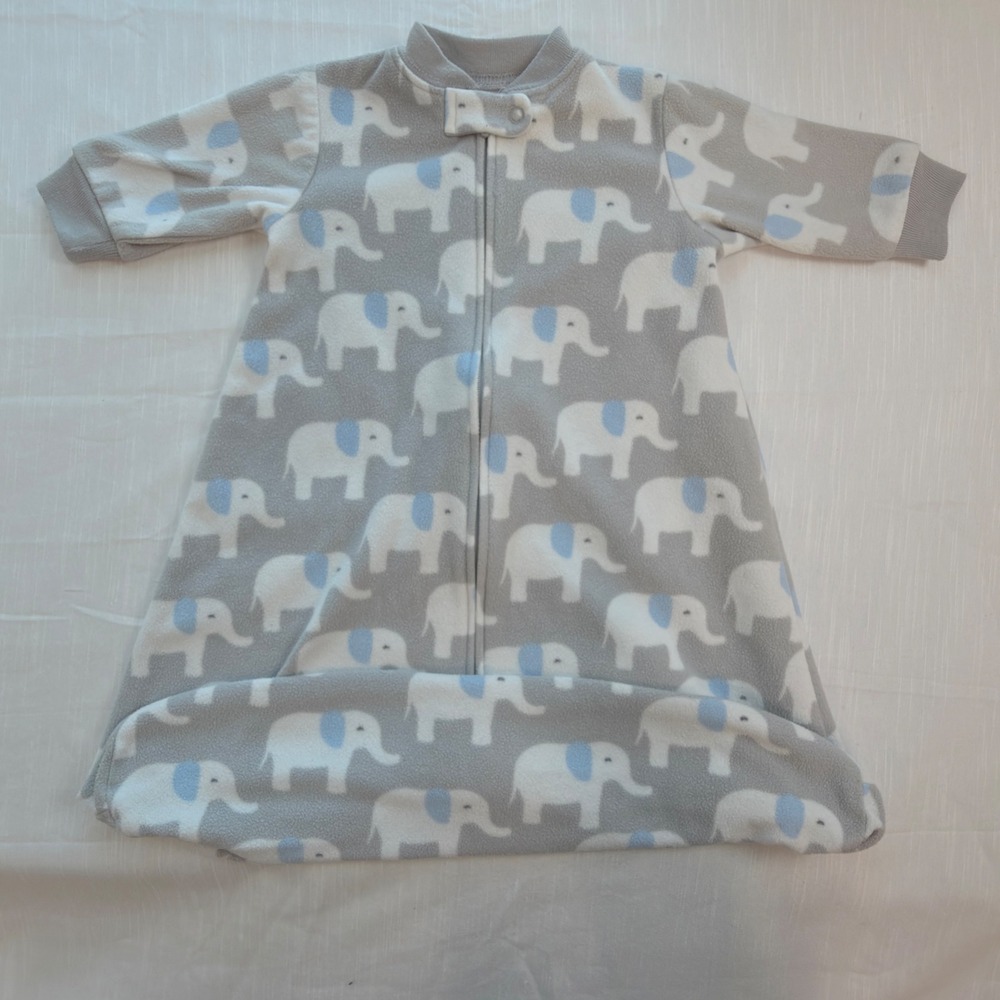 Carter's Sleep Bag Kids S Gray Excellent Elephant Print Fleece Wearable Blanket